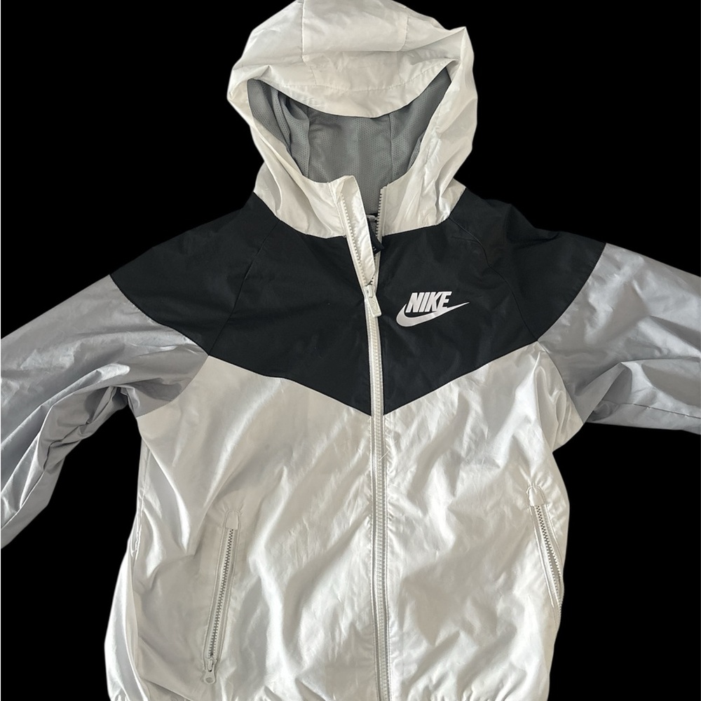 Nike Black and White Hooded Jacket